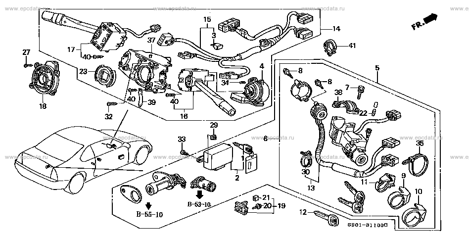 B-11 ｺﾝﾋﾞﾈｰｼｮﾝｽｲｯﾁ for Honda Prelude frame E-BB1 - Auto parts 