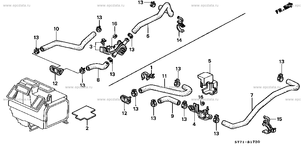 Water valve for Honda Integra 3 generation 07.1993 - 08.1995