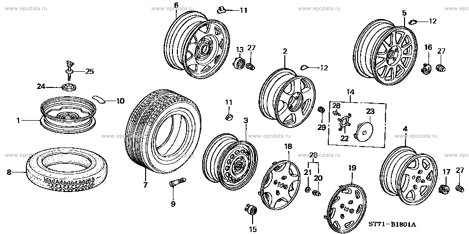 ﾀｲﾔ/ﾎｲｰﾙﾃﾞｨｽｸ(130) for Honda Integra E-DC2, TYPE R 1300001