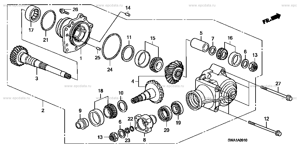 ATM-9-10 transfer (4WD) for Honda CR-V frame DBA-RE4 - Genuine 