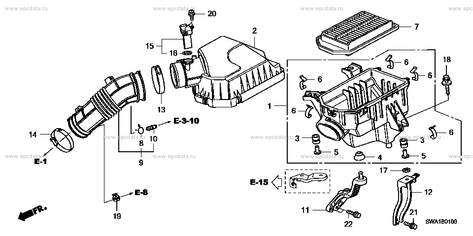 Air filter for Honda CR-V RE, 3 generation, restyling 09.2009 