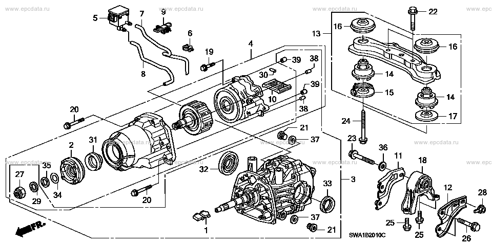 B-20-10 ﾘﾔｰﾃﾞｨﾌｧﾚﾝｼｬﾙ/ﾏｳﾝﾄ for Honda CR-V frame DBA-RE4 - Auto parts ...