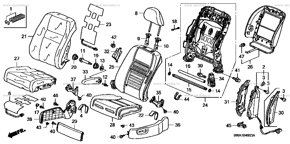 B-40-3 front seat (L.) (電動 ｼｰﾄ) for Honda CR-V frame DBA-RE3