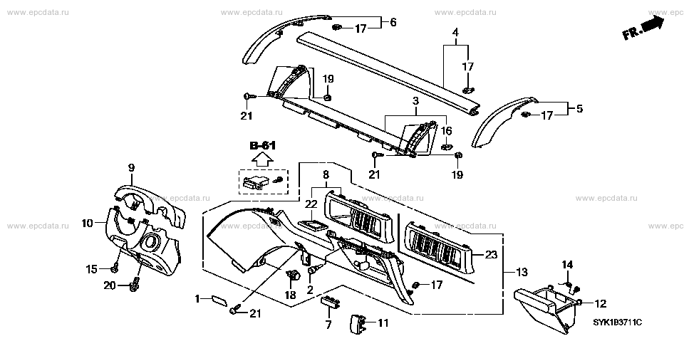 B-37-11 ｲﾝｽﾄﾙﾒﾝﾄﾊﾟﾈﾙｶﾞｰﾆｯｼｭ for Honda Elysion frame DBA-RR5 - Auto 