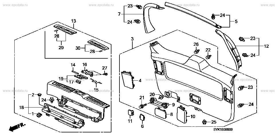 B-39-50 ﾃｰﾙｹﾞｰﾄﾗｲﾆﾝｸﾞ for Honda Elysion frame DBA-RR1 - Auto parts