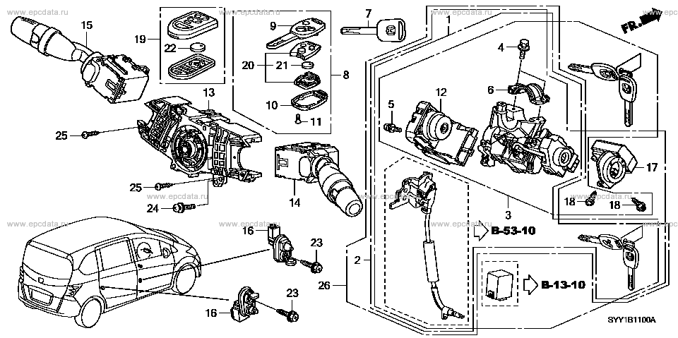 B-11 ｺﾝﾋﾞﾈｰｼｮﾝｽｲｯﾁ(1) for Honda Freed frame DBA-GB3 - Auto parts