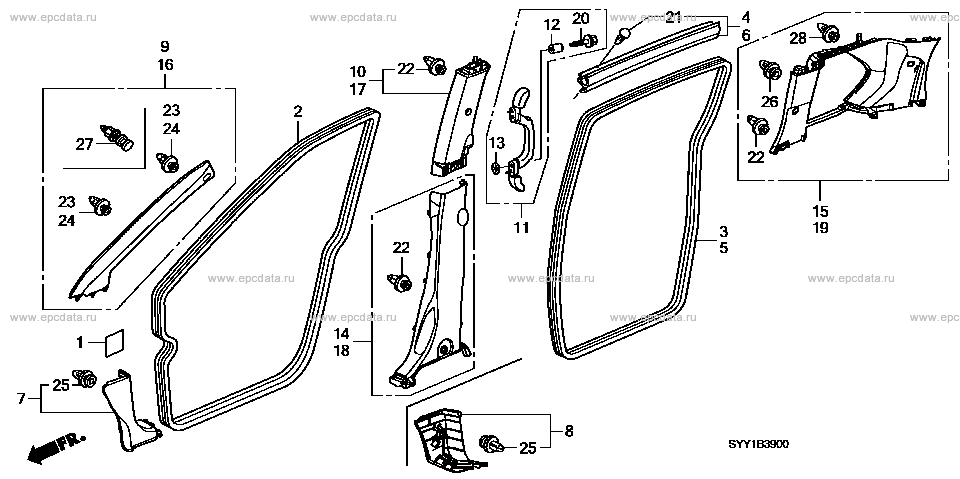 Pillar trim for Honda Freed 1 generation, restyling 10.2011 - 03.2014 ...