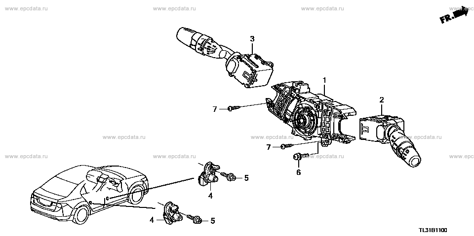 Switch Combination For Honda Accord Cu, 8 Generation 12.2008 - 01.2011 