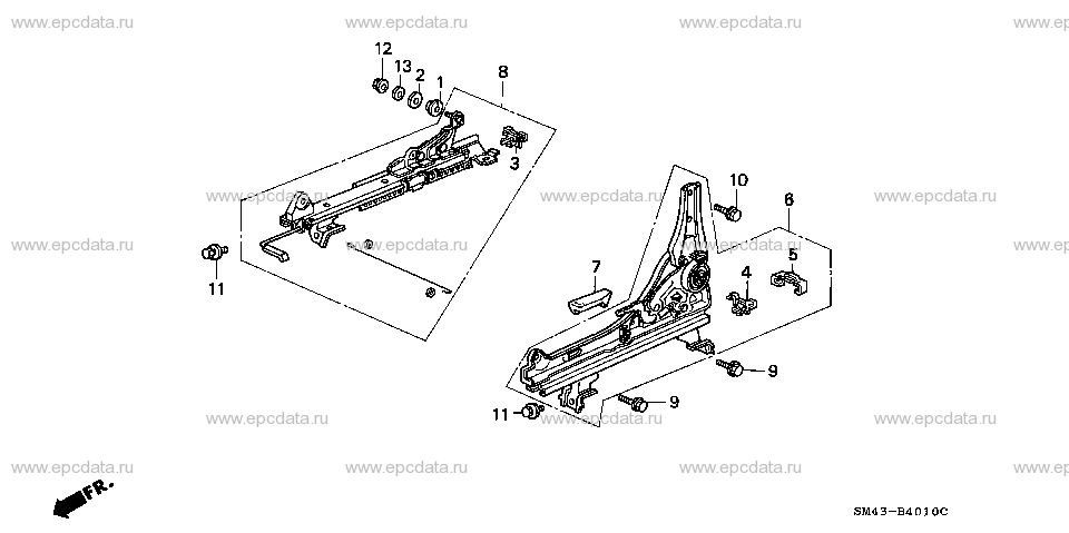 B-40-10 FRONT SEAT COMPONENTS (1)