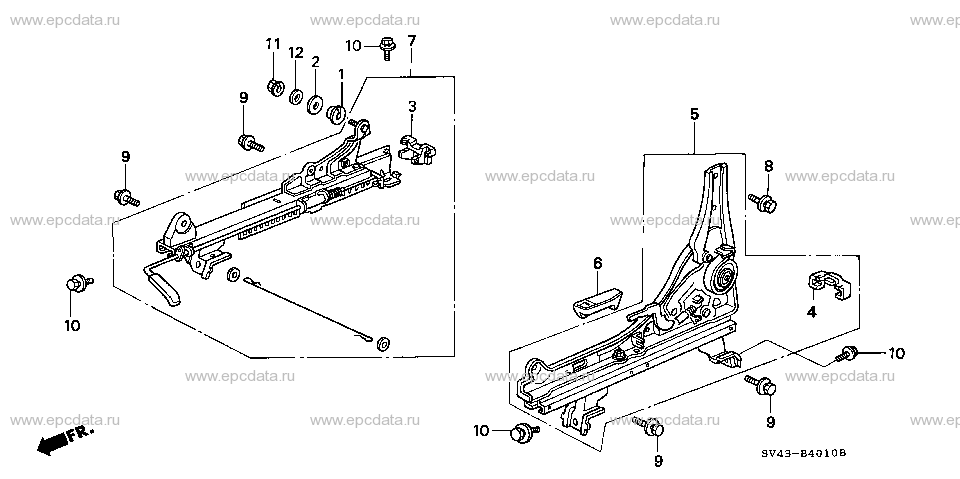 B-40-10 FRONT SEAT COMPONENTS (L.)(MANUAL SEAT)