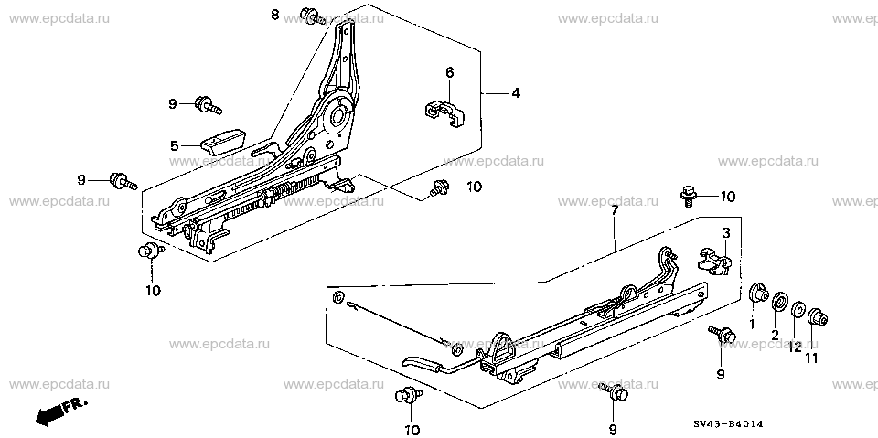 B-40-14 FRONT SEAT COMPONENTS (R.)