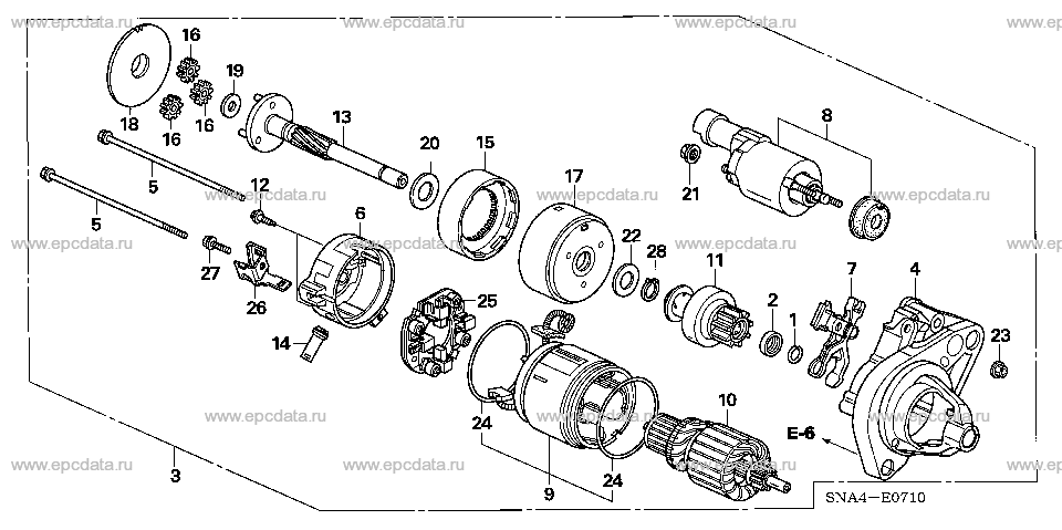 E-7-10 STARTER MOTOR (DENSO) (1. 8L)