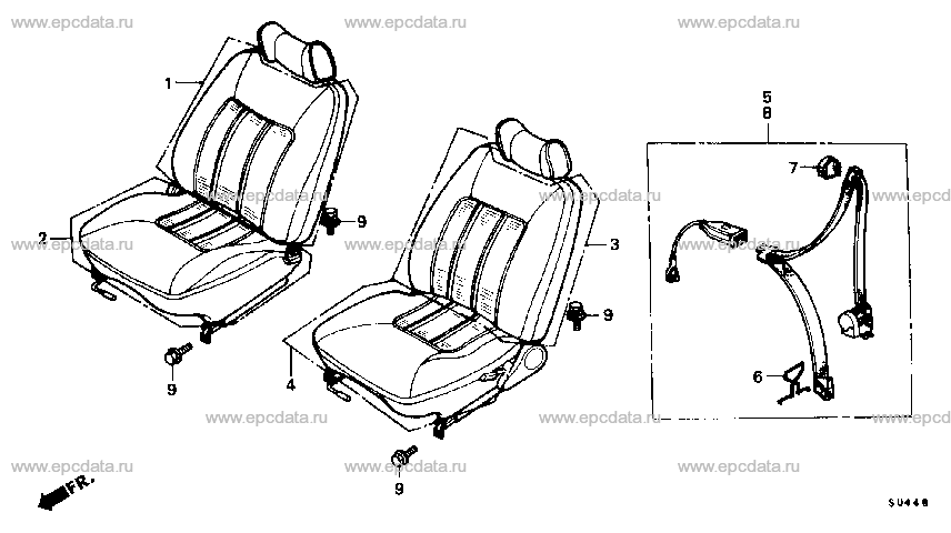 B-40 FRONT SEAT/SEATBELTS