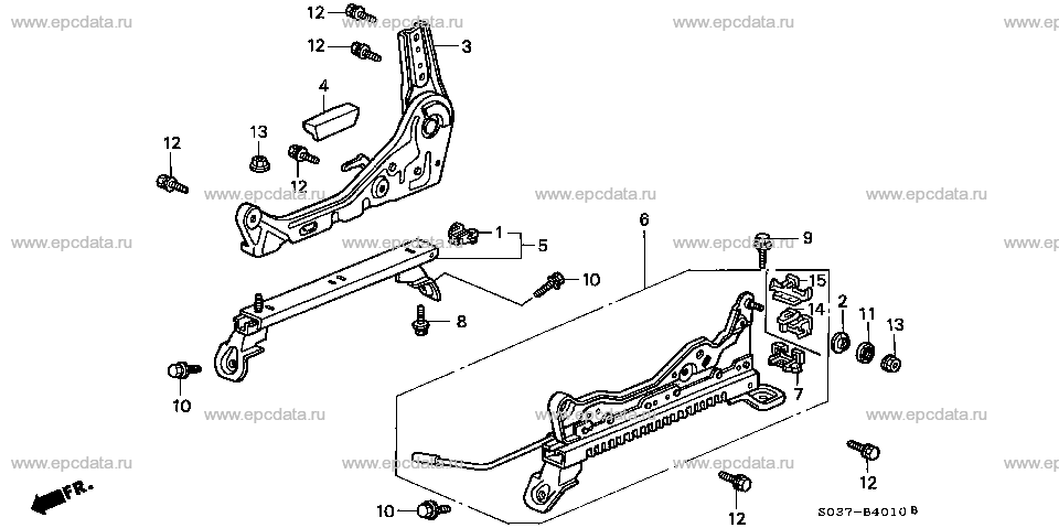 B-40-10 FRONT SEAT COMPONENTS (R.) (RH) (1) Applicabile: RH