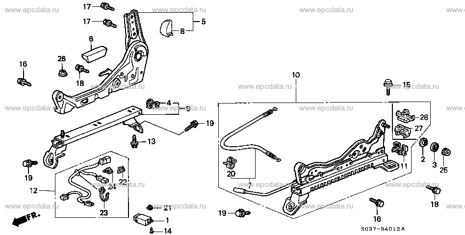 B-40-12 FRONT SEAT COMPONENTS (R.) (LH) (3) Applicabile: LH