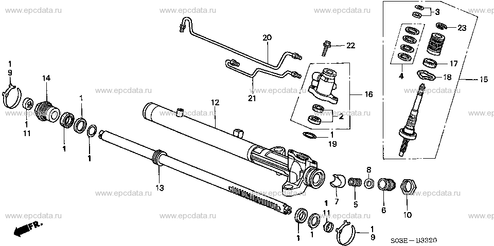 B-33-20 POWER STEERING GEAR BOX COMPONENTS (LH) Applicabile: LH, PS