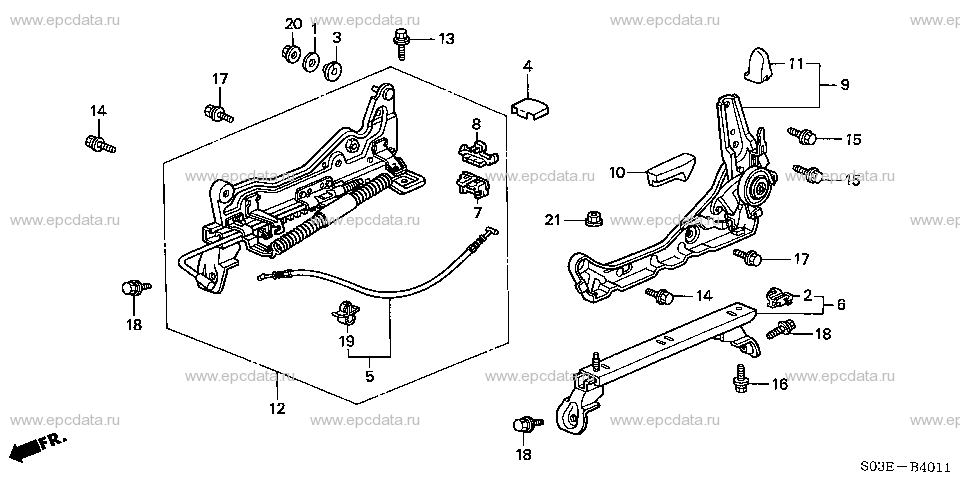 B-40-11 FRONT SEAT COMPONENTS (L.) (2)