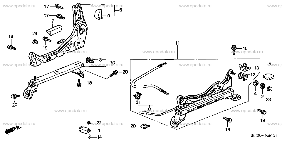 B-40-21 FRONT SEAT COMPONENTS (R.) (2)
