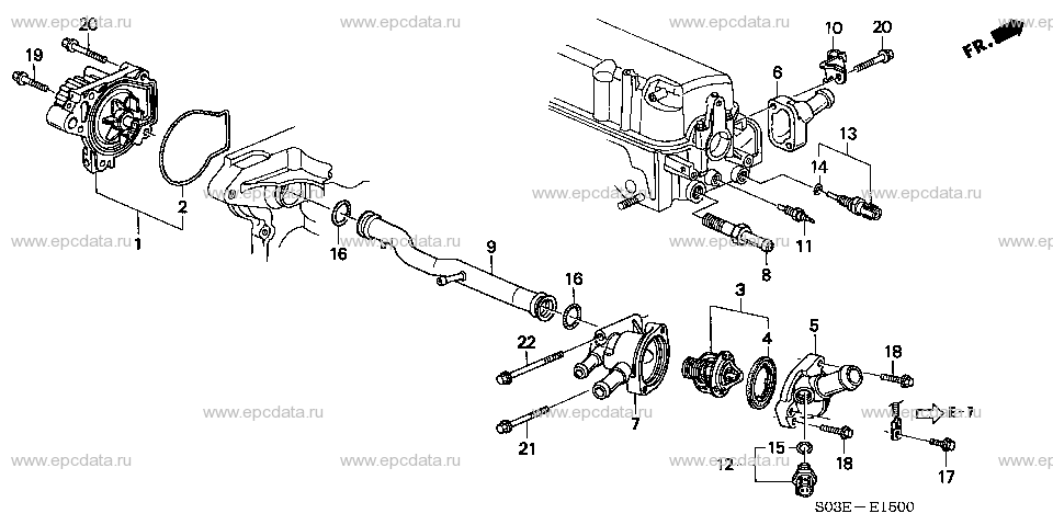 E-15 WATER PUMP/SENSOR (SOHC/SOHC VTEC)