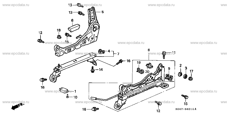 B-40-10 FRONT SEAT COMPONENTS (1) (R.)