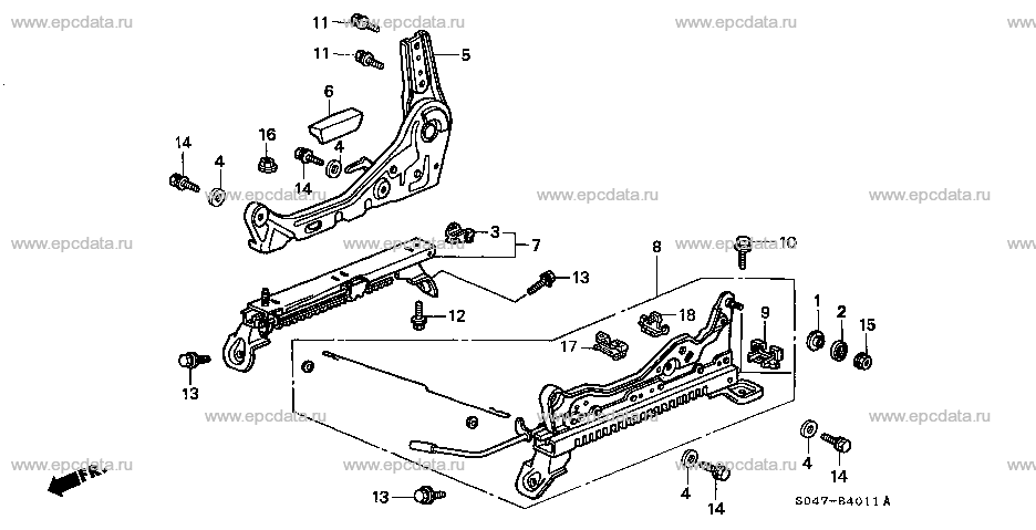 B-40-11 FRONT SEAT COMPONENTS (2) (R.)