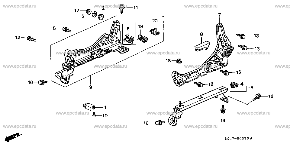 B-40-20 FRONT SEAT COMPONENTS (1) (L.)