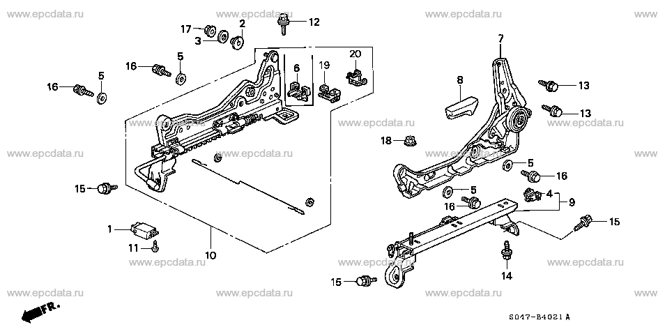 B-40-21 FRONT SEAT COMPONENTS (2) (L.)