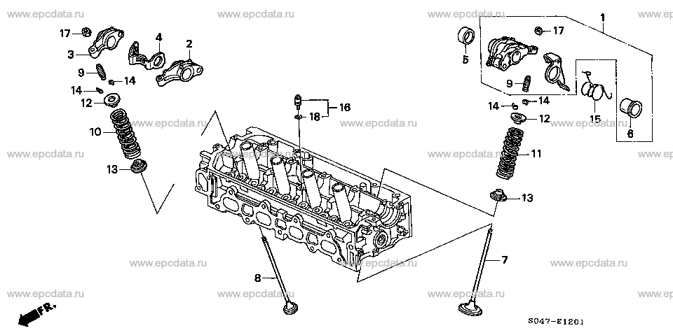 E-12-1 VALVE/ROCKER ARM (1.5L SOHC VTEC)