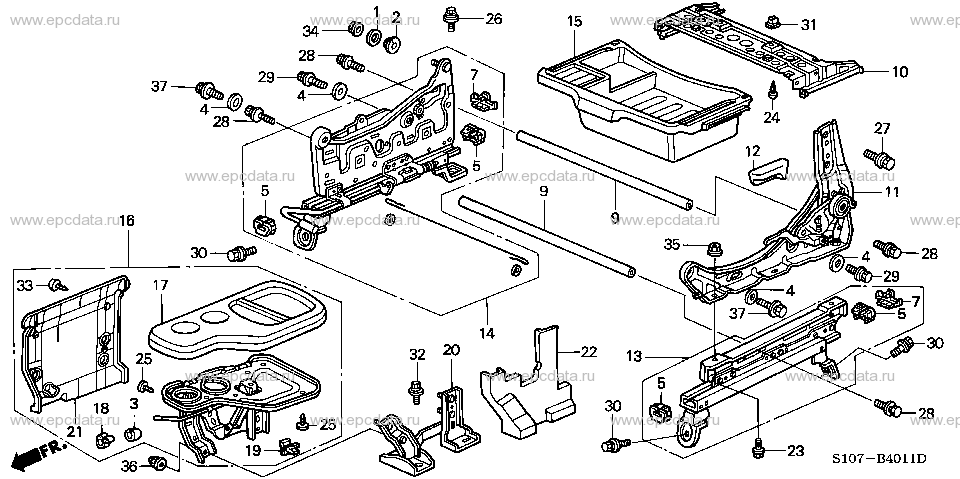 B-40-11 FRONT SEAT COMPONENTS (L.) ('98-)