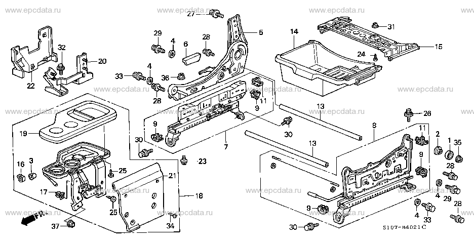B-40-21 FRONT SEAT COMPONENTS (R.) ('98-)