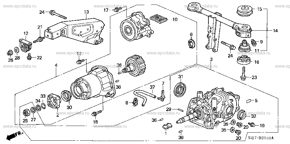 B-20-10 REAR DIFFERENTIAL/MOUNT Applicabile: 4WD