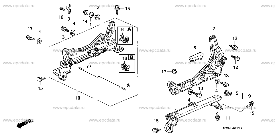 B-40-10 FRONT SEAT COMPONENTS (L.) (1)