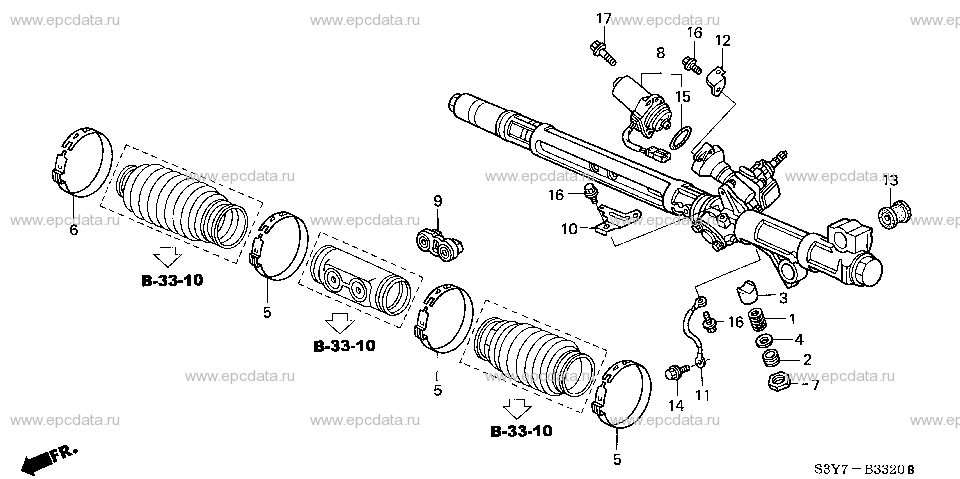B-33-20 POWER STEERING GEAR BOX COMPONENTS (LH) Applicabile: LH