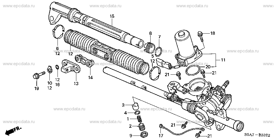 B-33-22 POWER STEERING GEAR BOX COMPONENTS (EPS)(LH) Applicabile: LH
