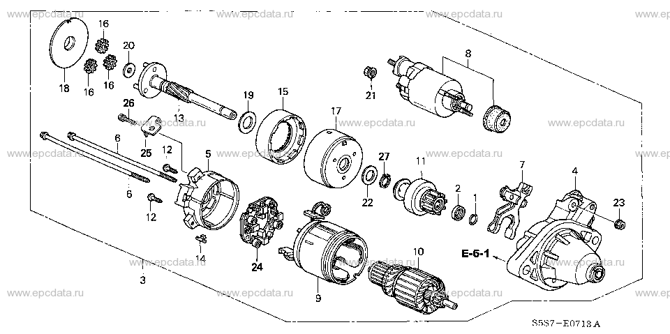 E-7-13 STARTER MOTOR (DENSO)(TYP E R)