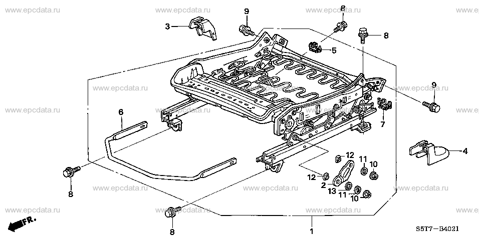B-40-21 FRONT SEAT COMPONENTS (R.) (MANUAL HEIGHT)