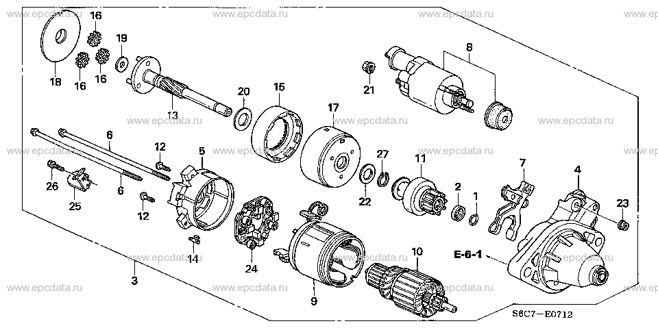 E-7-12 STARTER MOTOR (DENSO)(2.0 L)
