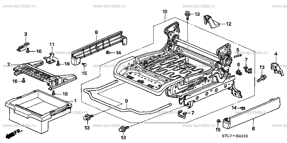 B-40-10 FRONT SEAT COMPONENTS (L.)(1)