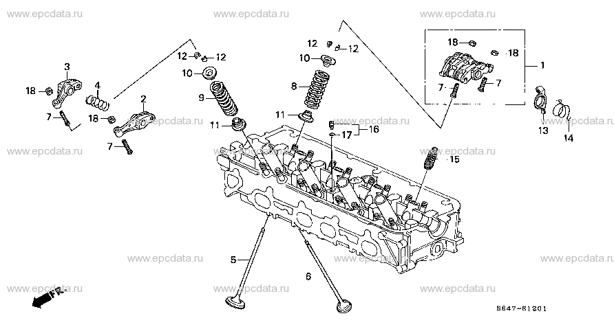 E-12-1 VALVE/ROCKER ARM (VTEC) (L4)