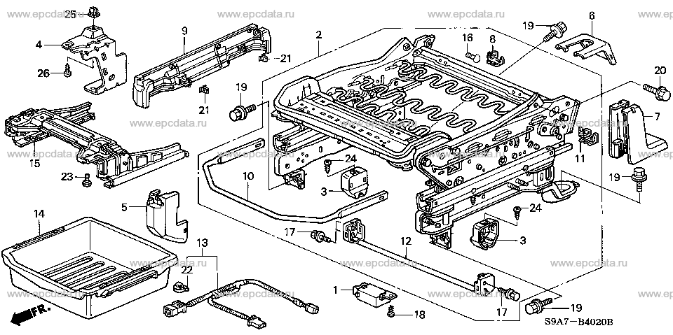B-40-20 FRONT SEAT COMPONENTS (LH)(PASSENGER SIDE)