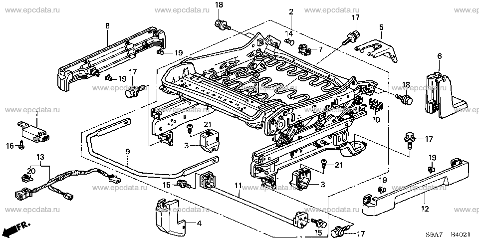 B-40-21 FRONT SEAT COMPONENTS (RH)(DRIVER SIDE)