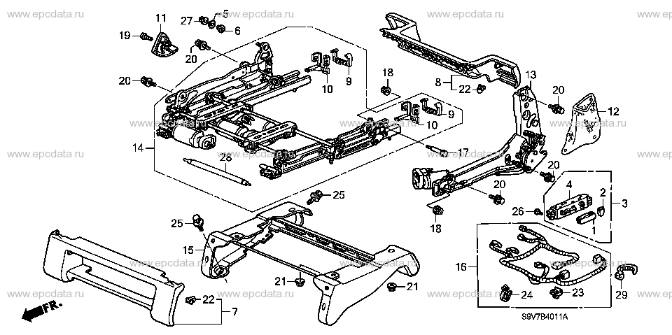 B-40-11 FRONT SEAT COMPONENTS (L.) (POWER)
