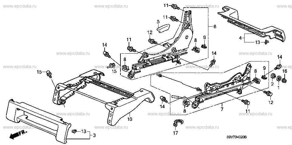 B-40-20 FRONT SEAT COMPONENTS (R.)