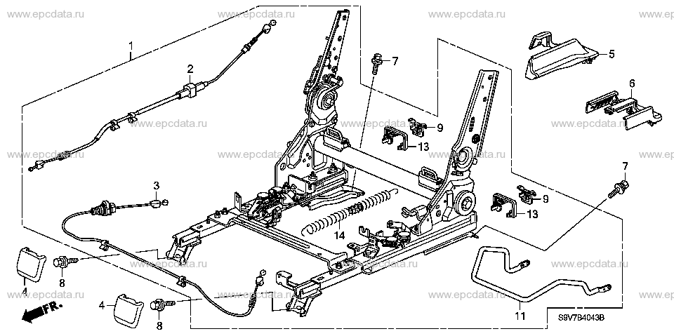B-40-43 MIDDLE SEAT COMPONENTS (R.) ('04-)