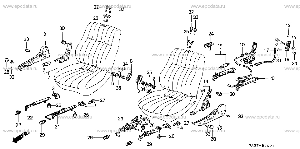 B-40-1 FRONT SEAT COMPONENTS (2D)