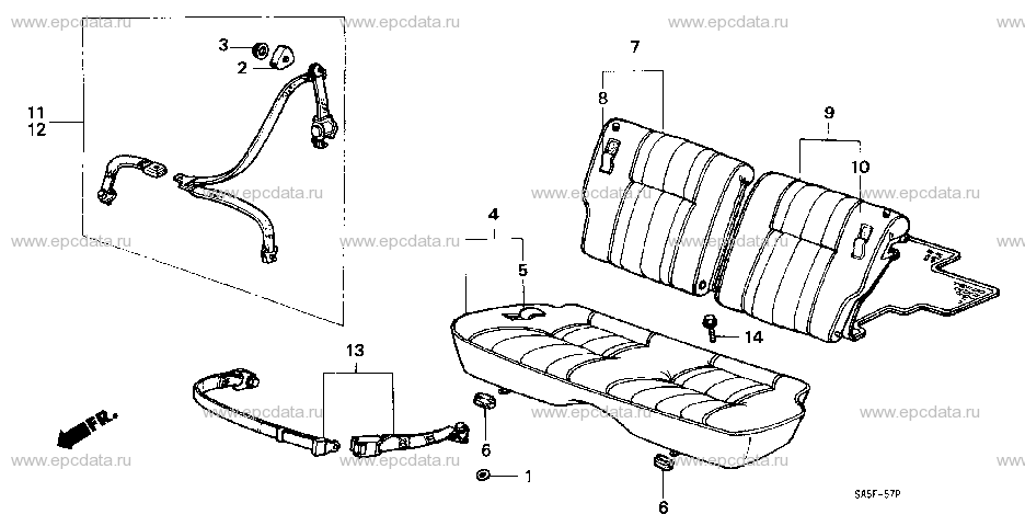 B-41 REAR SEAT/SEATBELT (2D)