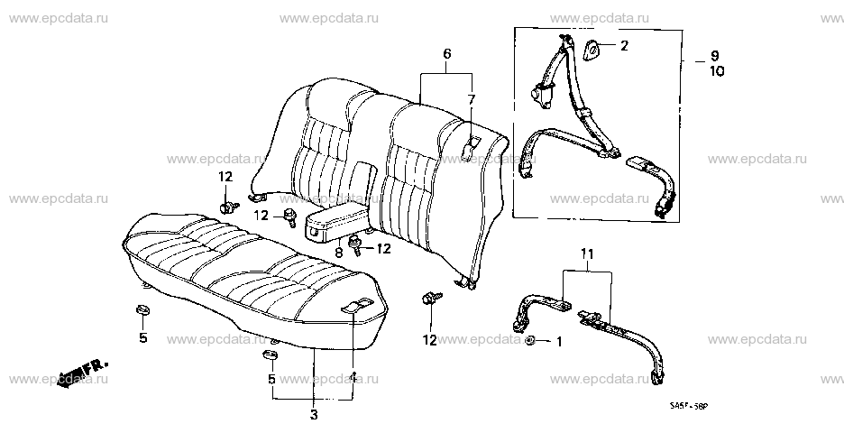 B-41-1 REAR SEAT/SEATBELT (4D)