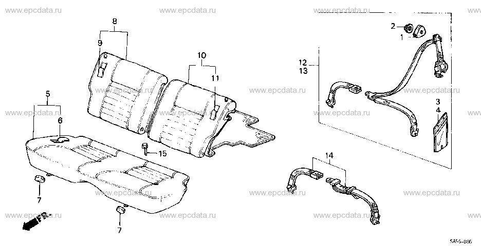 B-41 REAR SEAT/SEATBELT (3D)