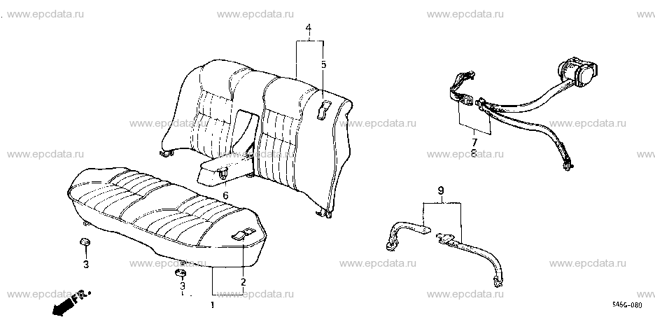 B-41-2 REAR SEAT/SEATBELT (4D)