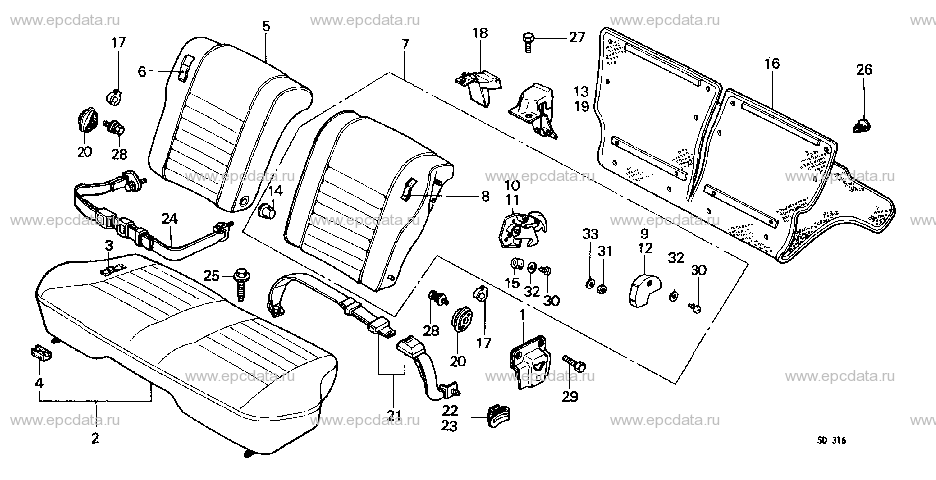 B-41 REAR SEAT/SEATBELT (3D,5D)